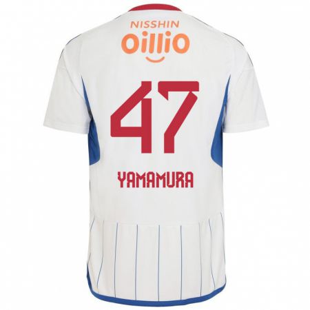 Kandiny Kinderen Kazuya Yamamura #47 Wit Blauw Rood Uitshirt Uittenue 2024/25 T-Shirt