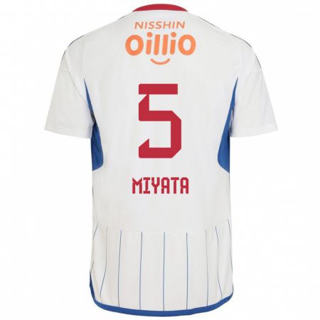 KandinyキッズHaru Miyata#5白 青 赤アウェイシャツ2024/25ジャージーユニフォーム