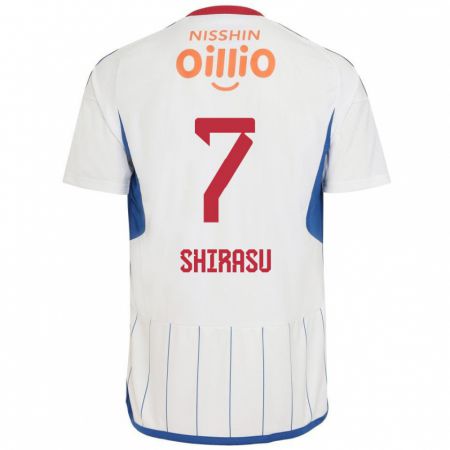 Kandiny Bambino Maglia Kento Shirasu #7 Bianco Blu Rosso Kit Gara Away 2024/25 Maglietta