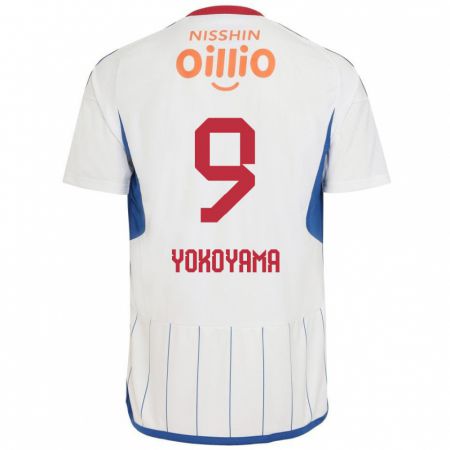 Kandiny Bambino Maglia Shunsuke Yokoyama #9 Bianco Blu Rosso Kit Gara Away 2024/25 Maglietta