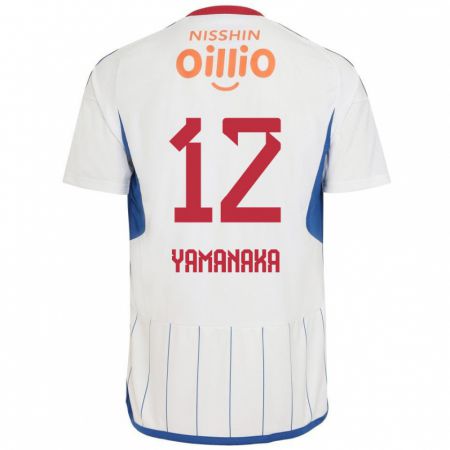 Kandiny Bambino Maglia Yuki Yamanaka #12 Bianco Blu Rosso Kit Gara Away 2024/25 Maglietta