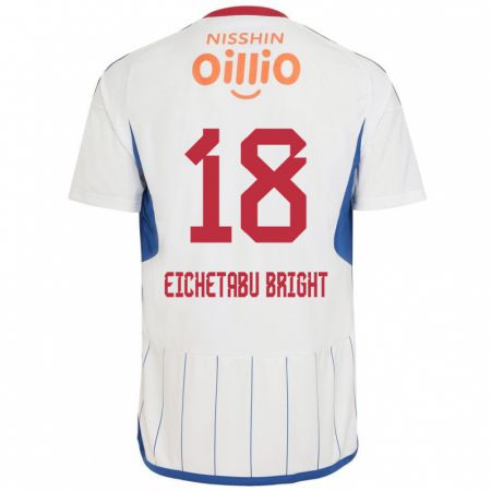 Kandiny Bambino Maglia Kai Eichetabu Bright #18 Bianco Blu Rosso Kit Gara Away 2024/25 Maglietta