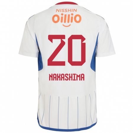 Kandiny Bambino Maglia Rikuto Nakashima #20 Bianco Blu Rosso Kit Gara Away 2024/25 Maglietta