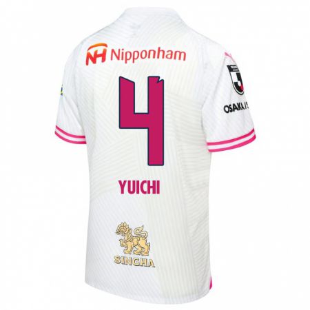 Kandiny Bambino Maglia Yuichi Hirano #4 Bianco Rosa Kit Gara Away 2024/25 Maglietta