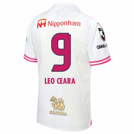 Kandiny Bambino Maglia Léo Ceará #9 Bianco Rosa Kit Gara Away 2024/25 Maglietta