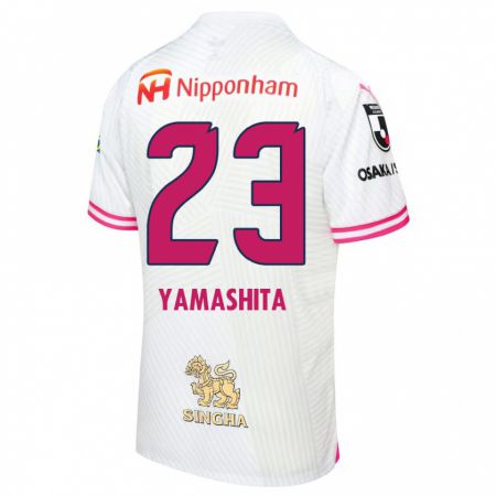 Kandiny Bambino Maglia Tatsuya Yamashita #23 Bianco Rosa Kit Gara Away 2024/25 Maglietta