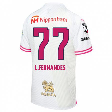 Kandiny Bambino Maglia Lucas Fernandes #77 Bianco Rosa Kit Gara Away 2024/25 Maglietta