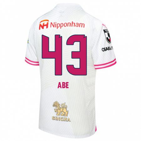 Kandiny Bambino Maglia Yosei Abe #43 Bianco Rosa Kit Gara Away 2024/25 Maglietta