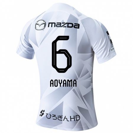 Kandiny Bambino Maglia Toshihiro Aoyama #6 Bianco Grigio Nero Kit Gara Away 2024/25 Maglietta