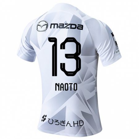 Kandiny Bambino Maglia Naoto Arai #13 Bianco Grigio Nero Kit Gara Away 2024/25 Maglietta