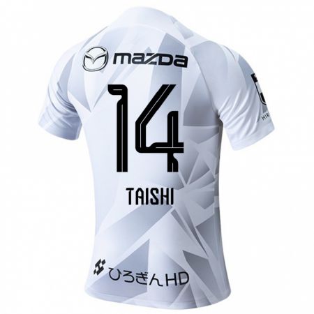 Kandiny Bambino Maglia Taishi Matsumoto #14 Bianco Grigio Nero Kit Gara Away 2024/25 Maglietta