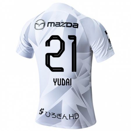 Kandiny Bambino Maglia Yudai Tanaka #21 Bianco Grigio Nero Kit Gara Away 2024/25 Maglietta