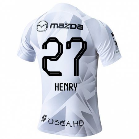 Kandiny Bambino Maglia Osamu Henry Iyoha #27 Bianco Grigio Nero Kit Gara Away 2024/25 Maglietta