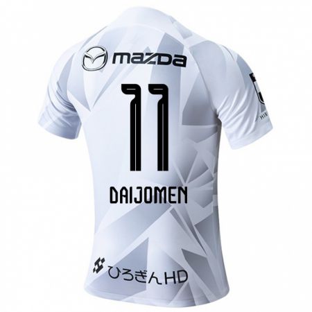 Kandiny Bambino Maglia Arashi Daijomen #11 Bianco Grigio Nero Kit Gara Away 2024/25 Maglietta