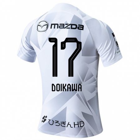 Kandiny Bambino Maglia Haruto Doikawa #17 Bianco Grigio Nero Kit Gara Away 2024/25 Maglietta