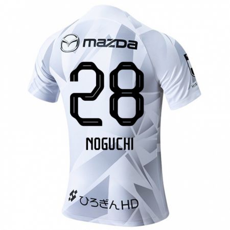 Kandiny Bambino Maglia Rento Noguchi #28 Bianco Grigio Nero Kit Gara Away 2024/25 Maglietta