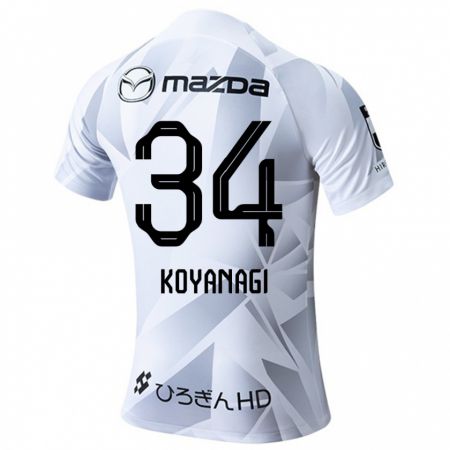 Kandiny Bambino Maglia Shu Koyanagi #34 Bianco Grigio Nero Kit Gara Away 2024/25 Maglietta