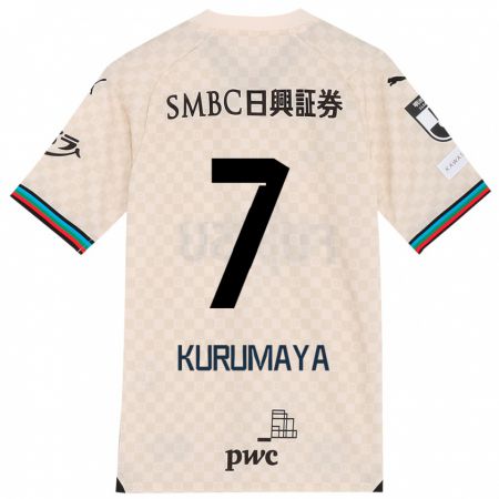 Kandiny Bambino Maglia Shintaro Kurumaya #7 Bianco Grigio Kit Gara Away 2024/25 Maglietta