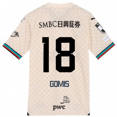 Kandiny Bambino Maglia Bafétimbi Gomis #18 Bianco Grigio Kit Gara Away 2024/25 Maglietta