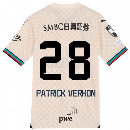 Kandiny Bambino Maglia Patrick Verhon #28 Bianco Grigio Kit Gara Away 2024/25 Maglietta