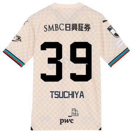 Kandiny Bambino Maglia Kaito Tsuchiya #39 Bianco Grigio Kit Gara Away 2024/25 Maglietta