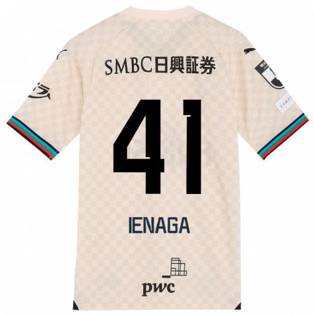 Kandiny Bambino Maglia Akihiro Ienaga #41 Bianco Grigio Kit Gara Away 2024/25 Maglietta