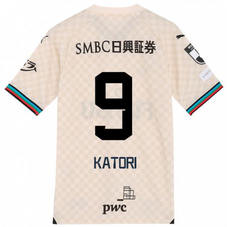 Kandiny Bambino Maglia Takeshi Katori #9 Bianco Grigio Kit Gara Away 2024/25 Maglietta