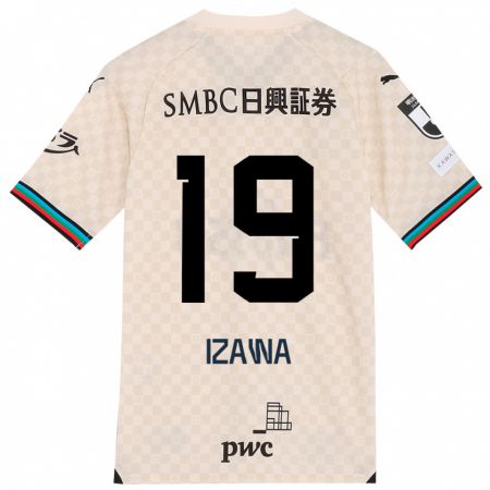 Kandiny Bambino Maglia Haruki Izawa #19 Bianco Grigio Kit Gara Away 2024/25 Maglietta