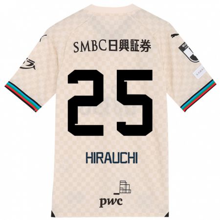 Kandiny Bambino Maglia Issei Hirauchi #25 Bianco Grigio Kit Gara Away 2024/25 Maglietta