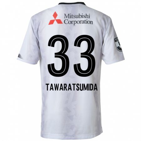 Kandiny Niño Camiseta Kota Tawaratsumida #33 Blanco Negro 2ª Equipación 2024/25 La Camisa