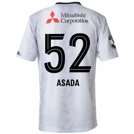 Kandiny Bambino Maglia Rui Asada #52 Bianco Nero Kit Gara Away 2024/25 Maglietta