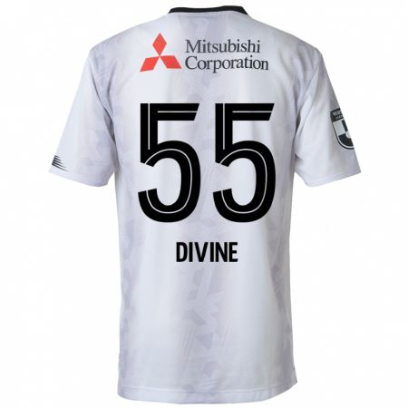 Kandiny Kinderen Divine Chinedu Otani #55 Wit Zwart Uitshirt Uittenue 2024/25 T-Shirt België