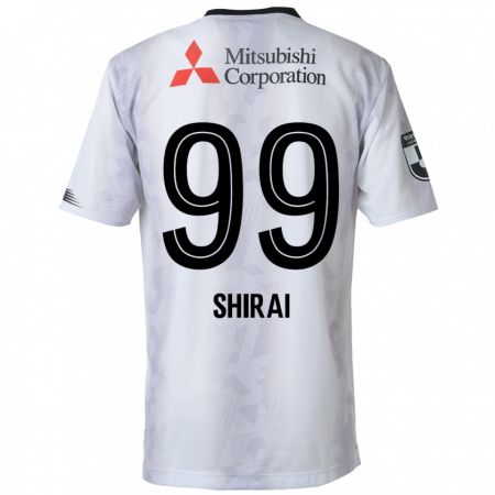 Kandiny Bambino Maglia Kosuke Shirai #99 Bianco Nero Kit Gara Away 2024/25 Maglietta