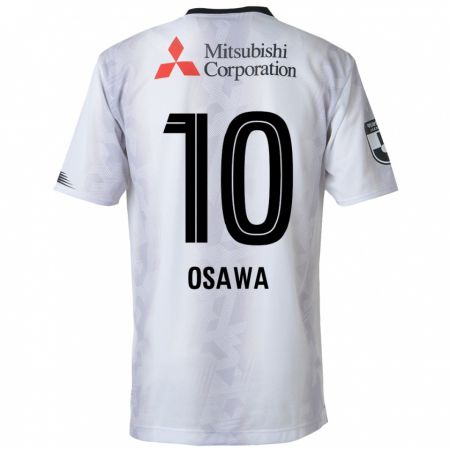 Kandiny Bambino Maglia Shuzo Osawa #10 Bianco Nero Kit Gara Away 2024/25 Maglietta