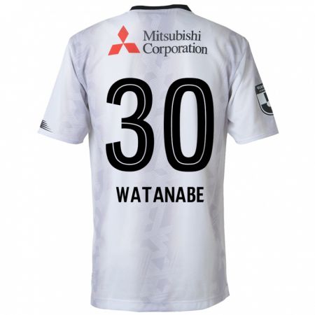 Kandiny Bambino Maglia Matthew Watanabe #30 Bianco Nero Kit Gara Away 2024/25 Maglietta