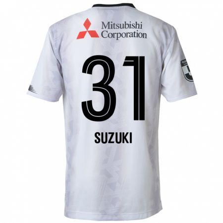 Kandiny Bambino Maglia Kaede Suzuki #31 Bianco Nero Kit Gara Away 2024/25 Maglietta