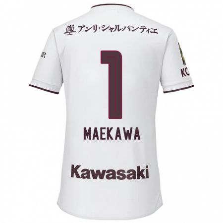 Kandiny Bambino Maglia Daiya Maekawa #1 Bianco Rosso Kit Gara Away 2024/25 Maglietta