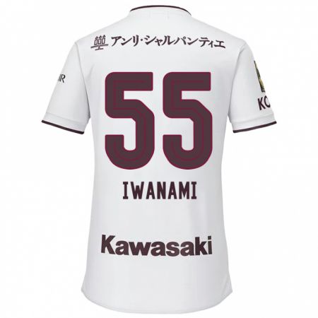 Kandiny Bambino Maglia Takuya Iwanami #55 Bianco Rosso Kit Gara Away 2024/25 Maglietta