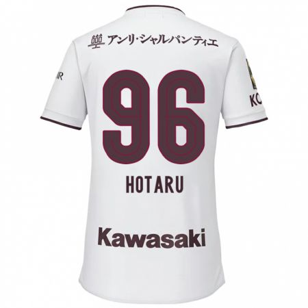 Kandiny Bambino Maglia Hotaru Yamaguchi #96 Bianco Rosso Kit Gara Away 2024/25 Maglietta