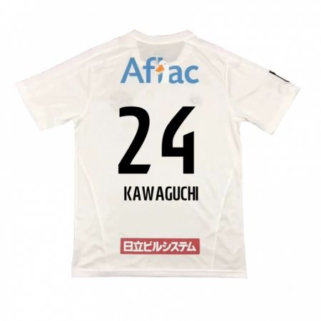 Kandiny Bambino Maglia Naoki Kawaguchi #24 Bianco Nero Kit Gara Away 2024/25 Maglietta