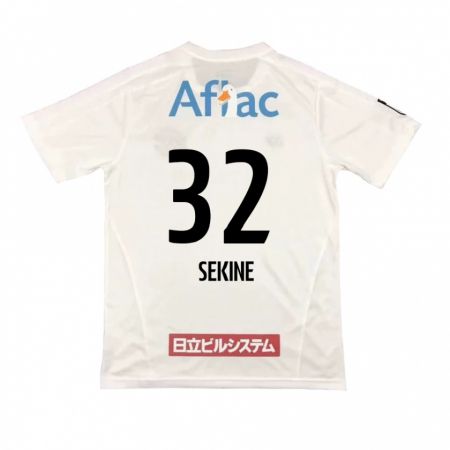 Kandiny Bambino Maglia Hiroki Sekine #32 Bianco Nero Kit Gara Away 2024/25 Maglietta