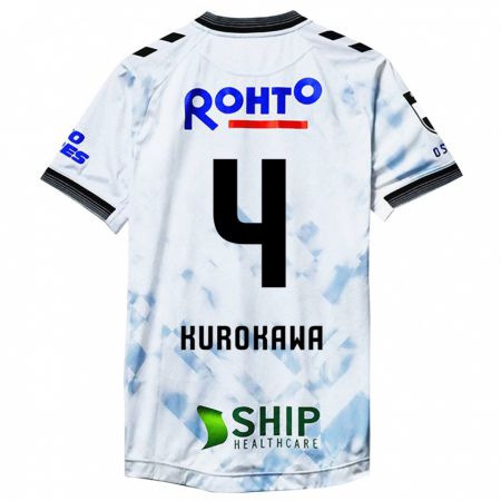 Kandiny Bambino Maglia Keisuke Kurokawa #4 Bianco Nero Kit Gara Away 2024/25 Maglietta