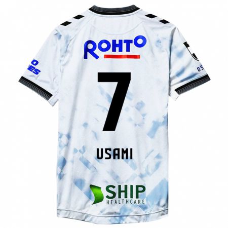 Kandiny Bambino Maglia Takashi Usami #7 Bianco Nero Kit Gara Away 2024/25 Maglietta