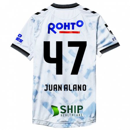 Kandiny Niño Camiseta Juan Alano #47 Blanco Negro 2ª Equipación 2024/25 La Camisa