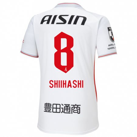 Kandiny Bambino Maglia Keiya Shiihashi #8 Bianco Giallo Rosso Kit Gara Away 2024/25 Maglietta