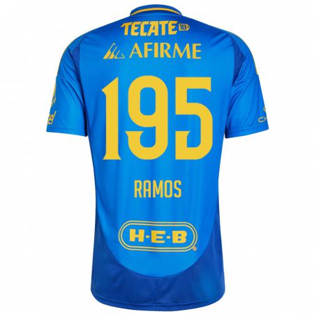 Kandiny Bambino Maglia Rodrigo Ramos #195 Blu Giallo Kit Gara Away 2024/25 Maglietta