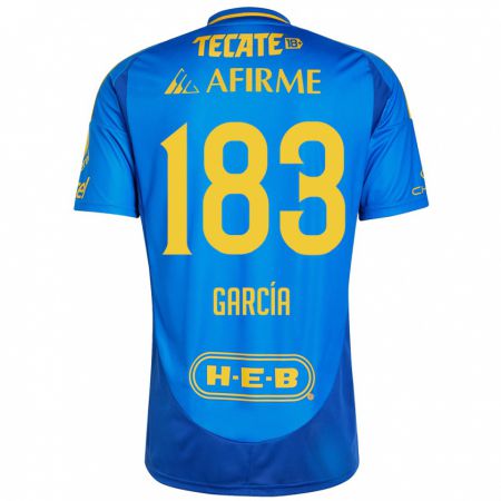 Kandiny Bambino Maglia Zahir García #183 Blu Giallo Kit Gara Away 2024/25 Maglietta