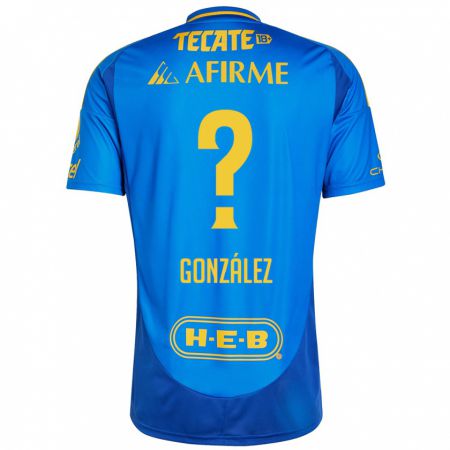 Kandiny Bambino Maglia Fernando González #0 Blu Giallo Kit Gara Away 2024/25 Maglietta