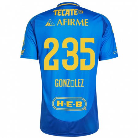 Kandiny Bambino Maglia Mauricio González #235 Blu Giallo Kit Gara Away 2024/25 Maglietta