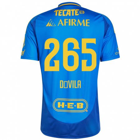 Kandiny Kinder Emiliano Dávila #265 Blau Gelb Auswärtstrikot Trikot 2024/25 T-Shirt Österreich